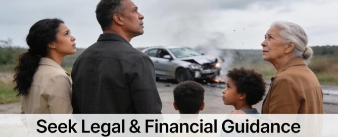 Family contemplating a car accident scene, highlighting the emotional challenges of injury claims in Minneapolis